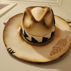 Toasted Feather Custom Boho Hat with Flair